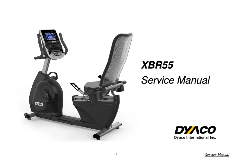 Página 1 del manual Manual de usuario Spirit Fitness XBR55