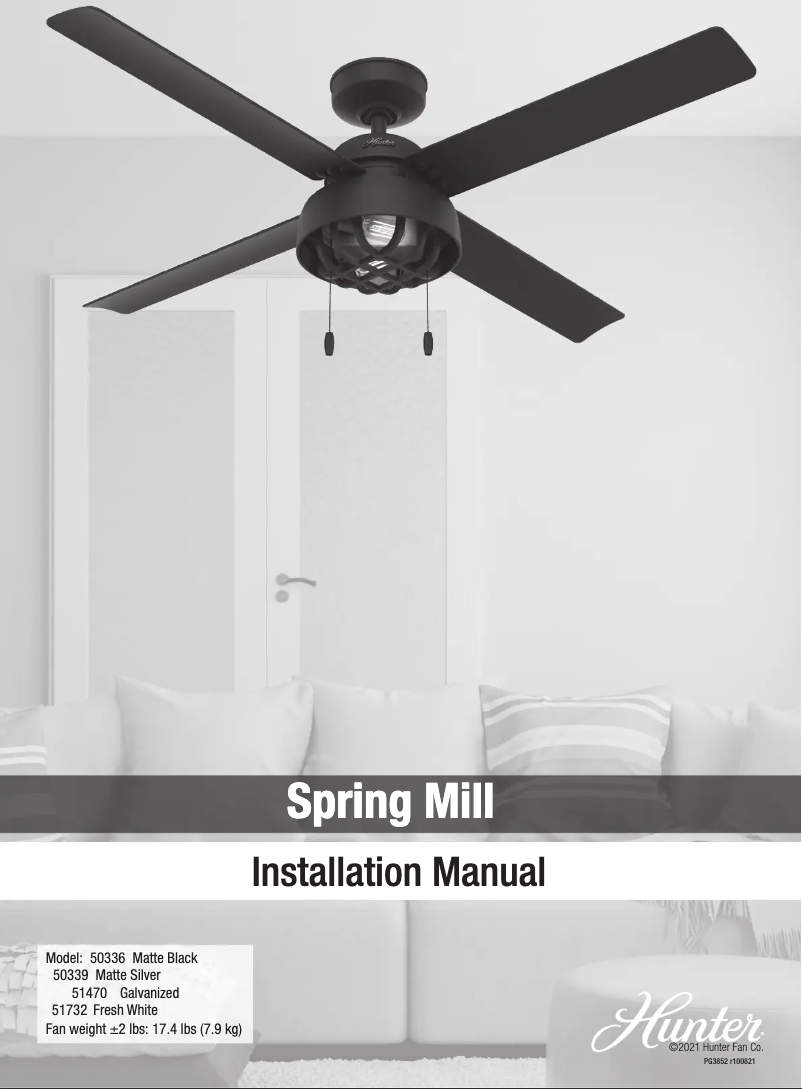 Page n°1 - Manuel utilisateur Hunter Spring Mill 51732