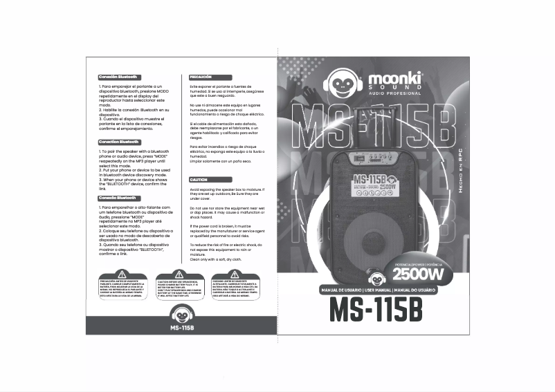 Page 1 de la notice Manuel utilisateur Moonki MS-115B