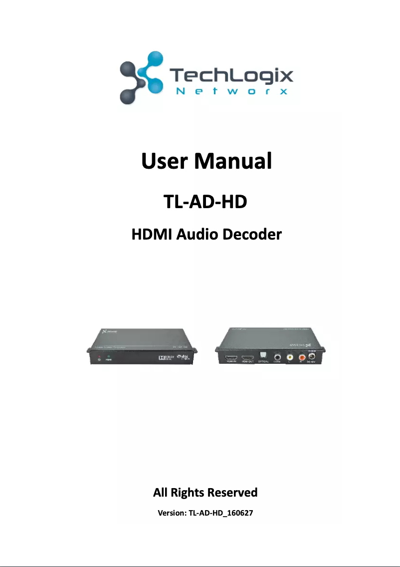 Image de la première page du manuel de l'appareil TL-AD-HD