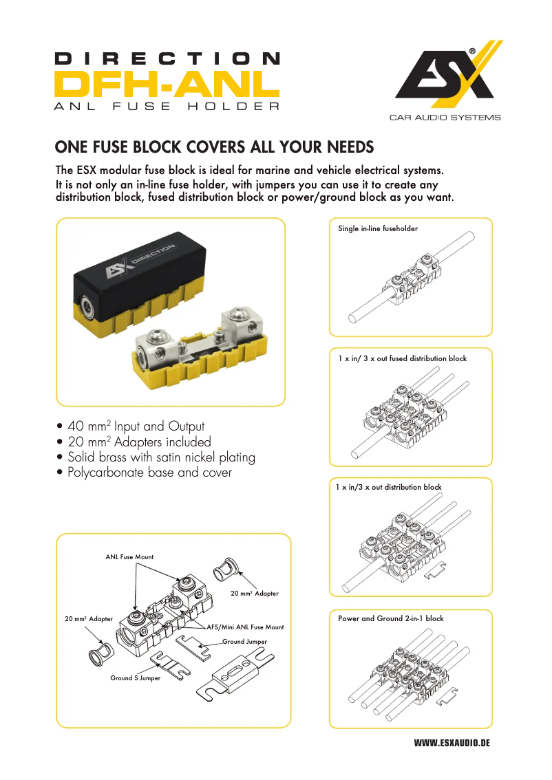 Page 1 de la notice Manuel utilisateur ESX DFH-ANL
