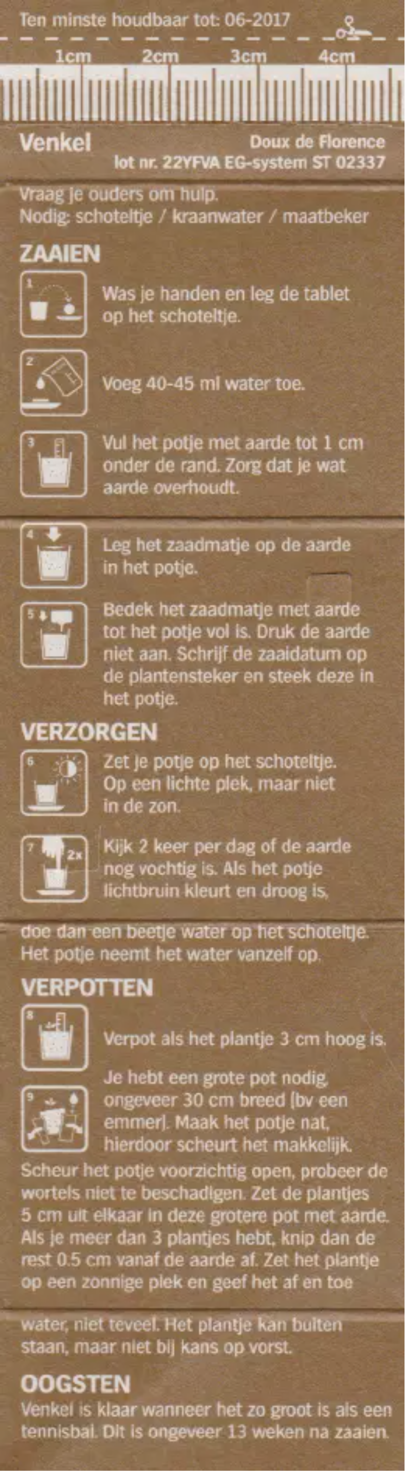 Page 1 de la notice Manuel utilisateur Albert Heijn Moestuintje Venkel