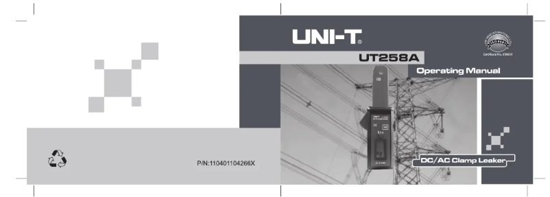 Page n°1 - Manuel utilisateur Uni-T UT258A