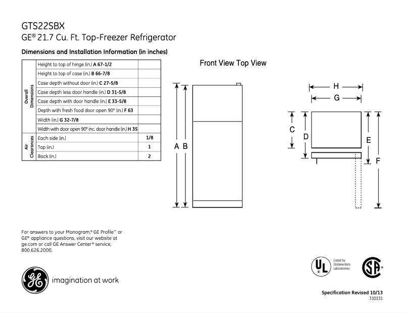 Image de la première page du manuel de l'appareil GTS22SBXSS