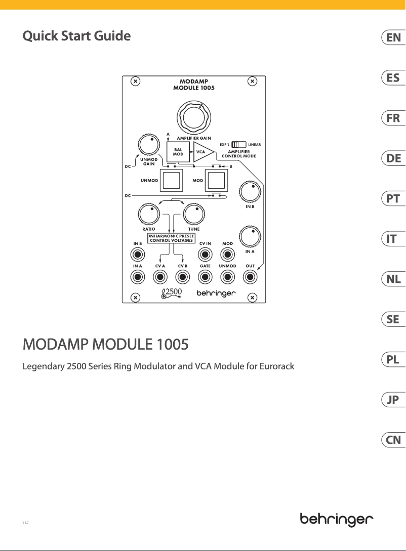 Imagen de la primera página del manual del dispositivo Modamp Module 1005