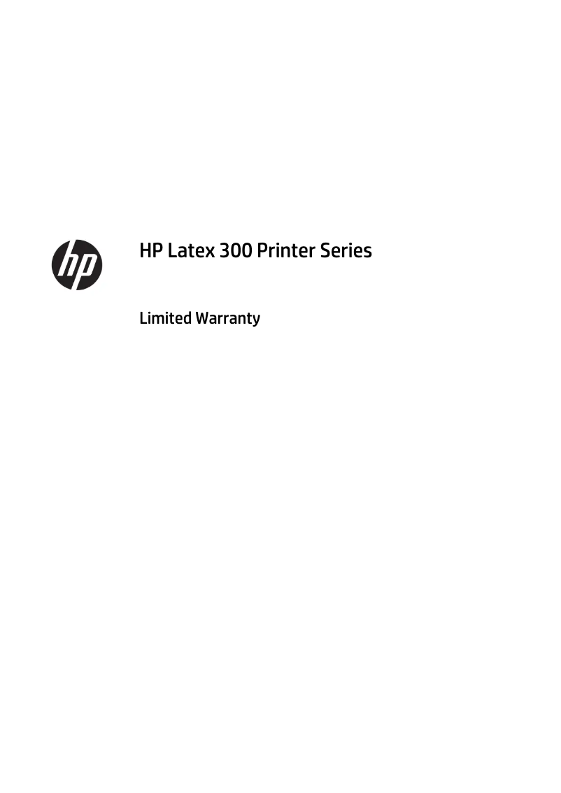 Page 1 de la notice Informations de garantie HP Latex 360