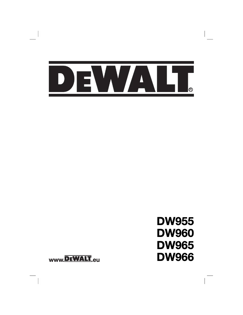 Page n°1 - Manuel utilisateur DeWalt DW960