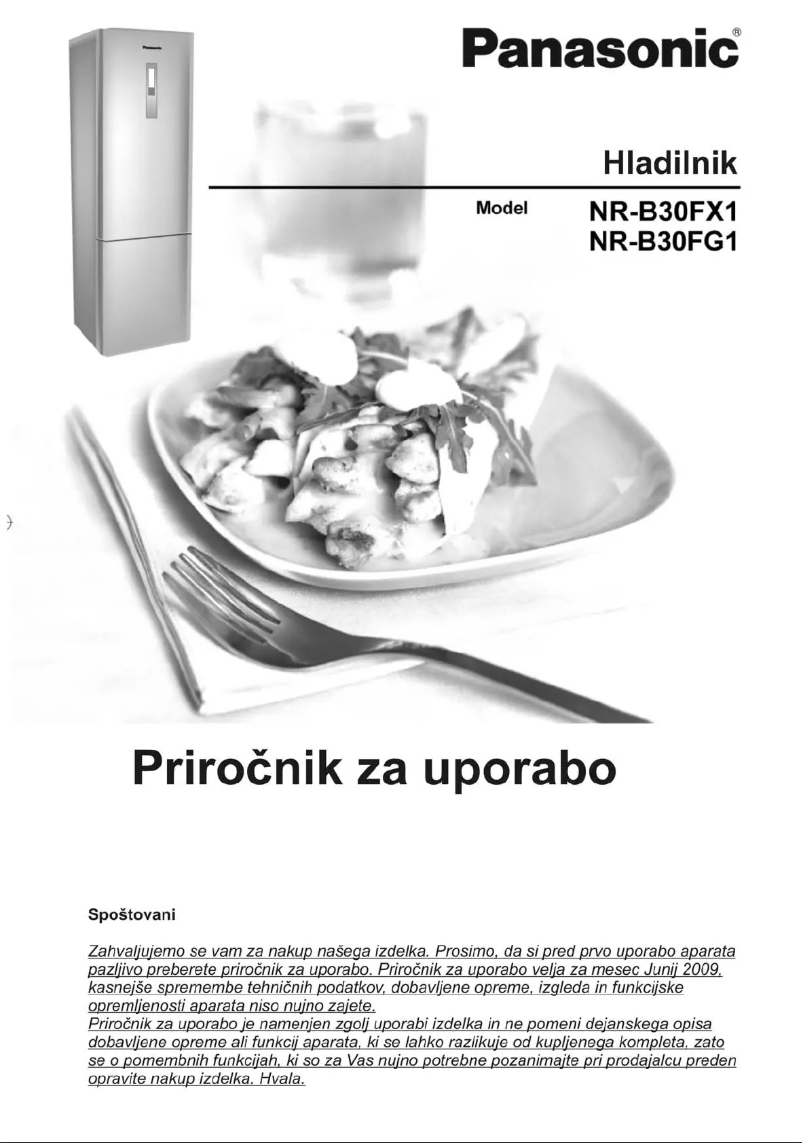 Page 1 of the manual User Manual Panasonic NR-B30FX1