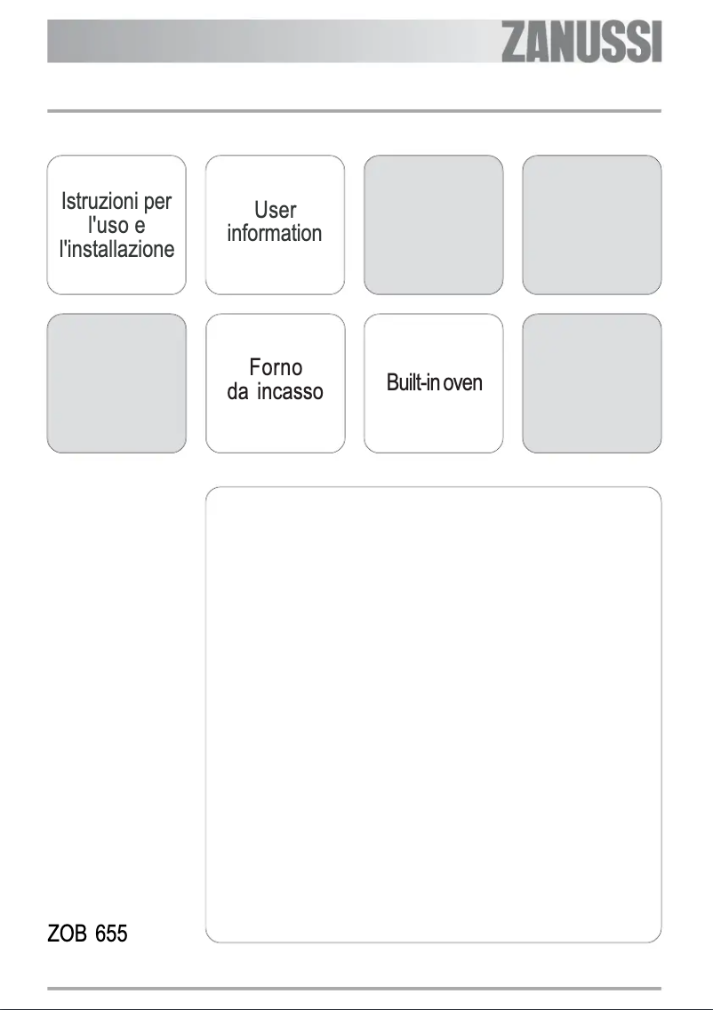 Page 1 de la notice Manuel utilisateur Zanussi ZOB 655 X