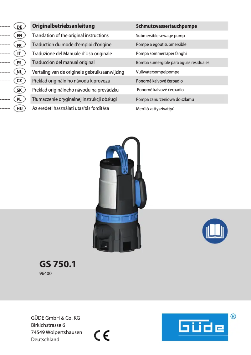 Image de la première page du manuel de l'appareil GS 750.1