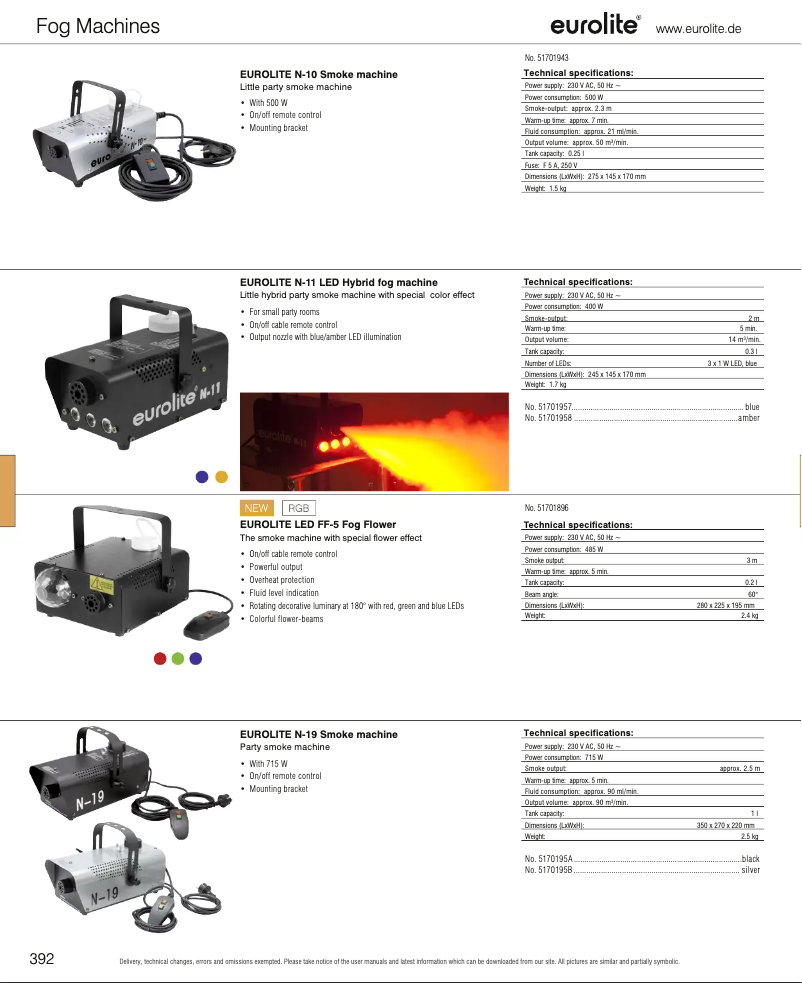 Page 1 de la notice Catalogue Eurolite N-19