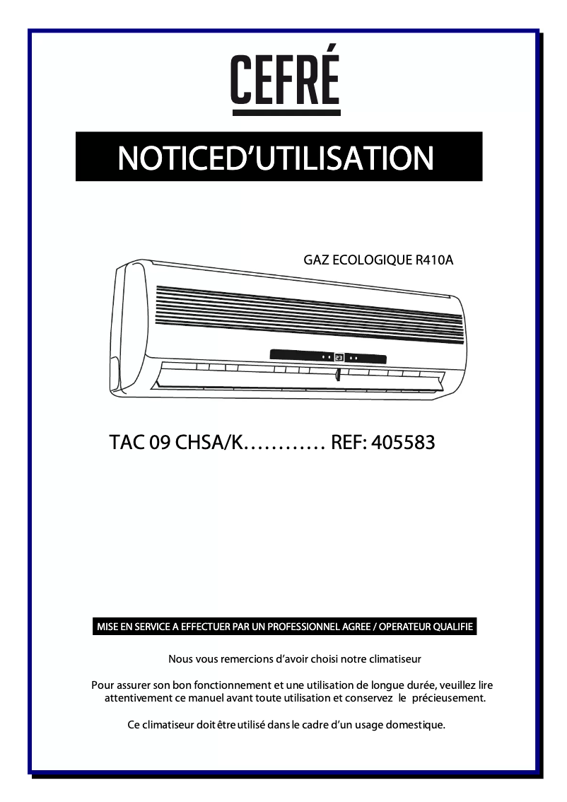 Página 1 del manual Manual de usuario Airton TAC 09 CHSA/K