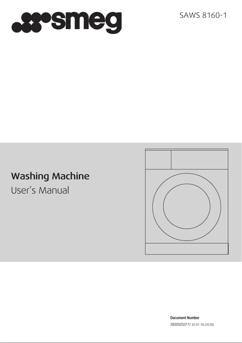 Page n°1 - Manuel utilisateur Smeg SAWS8160