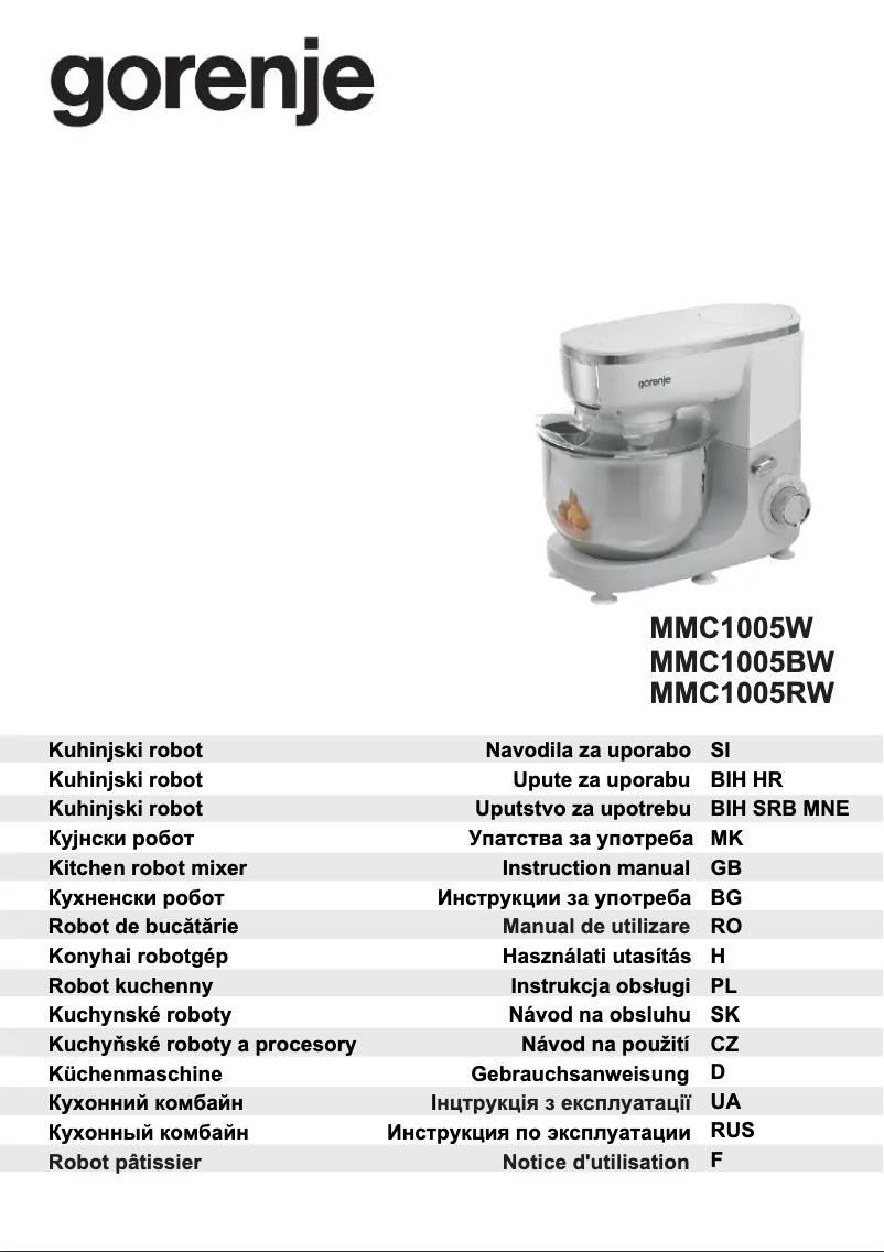 Page 1 de la notice Manuel utilisateur Gorenje MMC1005BW