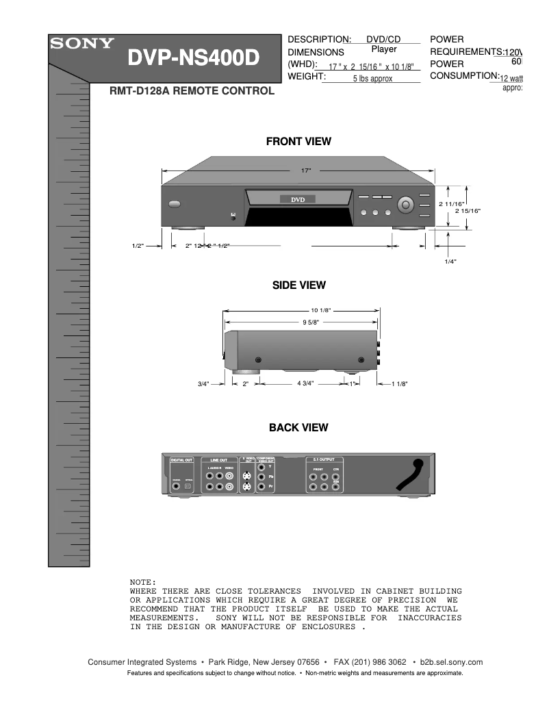 Page 1 de la notice Guide d'installation Sony DVP-NS400D