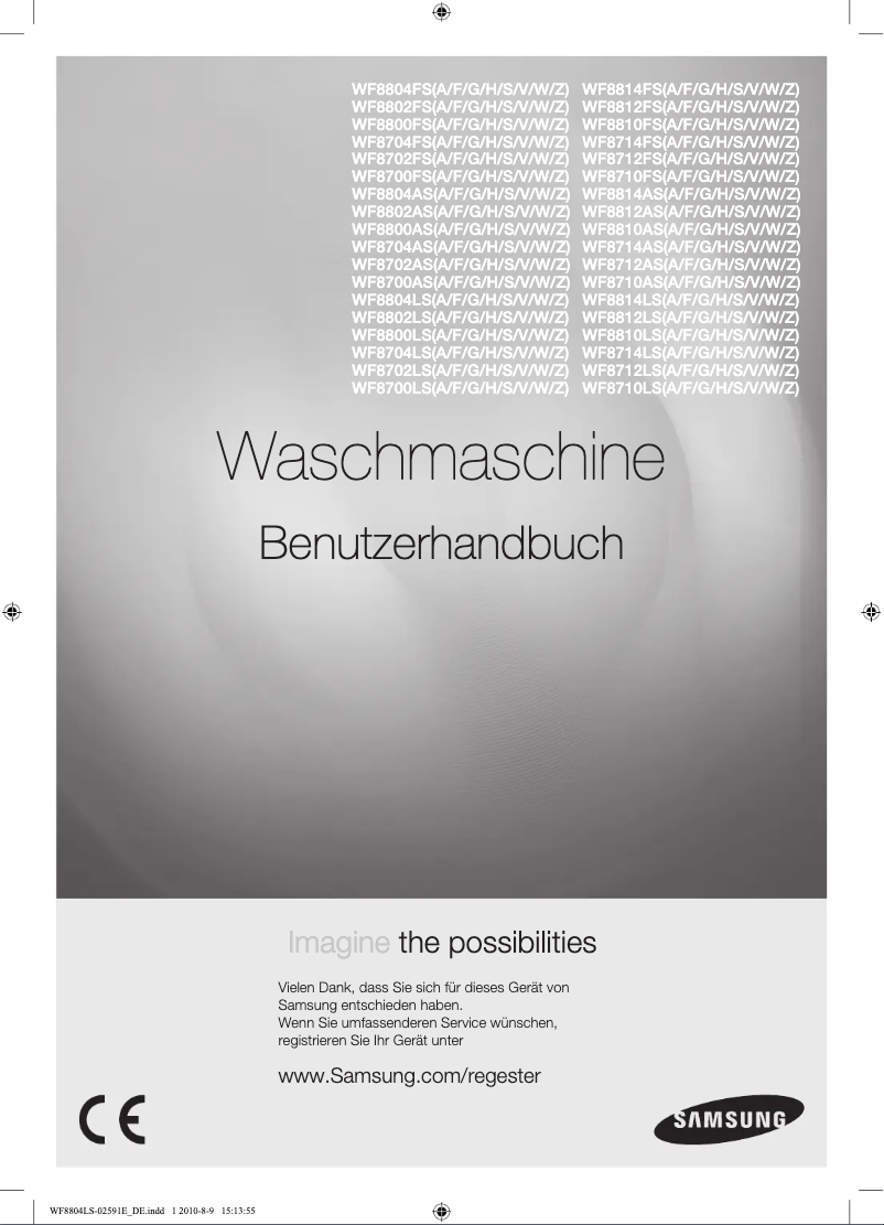 Image de la première page du manuel de l'appareil WF8800AS