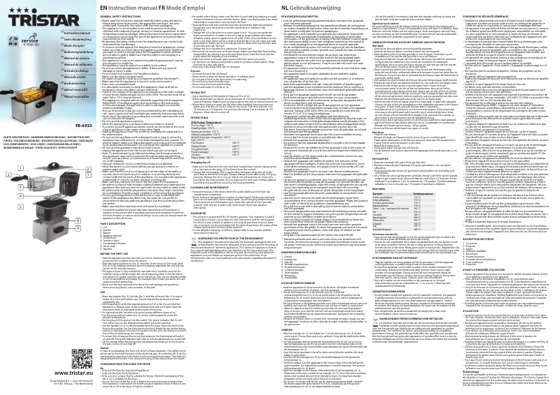 Page n°1 - Manuel utilisateur TriStar FR-6933