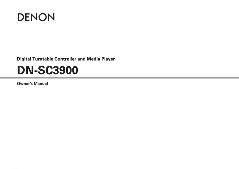 Page n°1 - Manuel utilisateur Denon DJ DN-SC3900