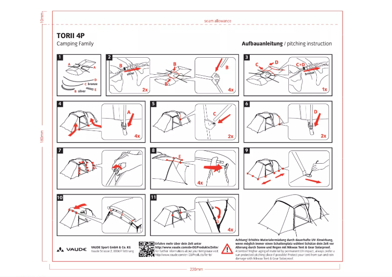 Page n°1 - Manuel utilisateur Vaude TORII 4P