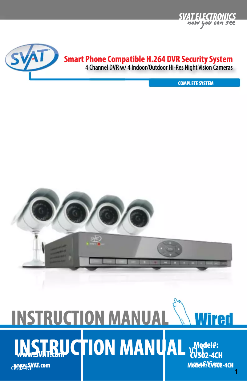 Page n°1 - Manuel utilisateur Svat CV502-4CH-002