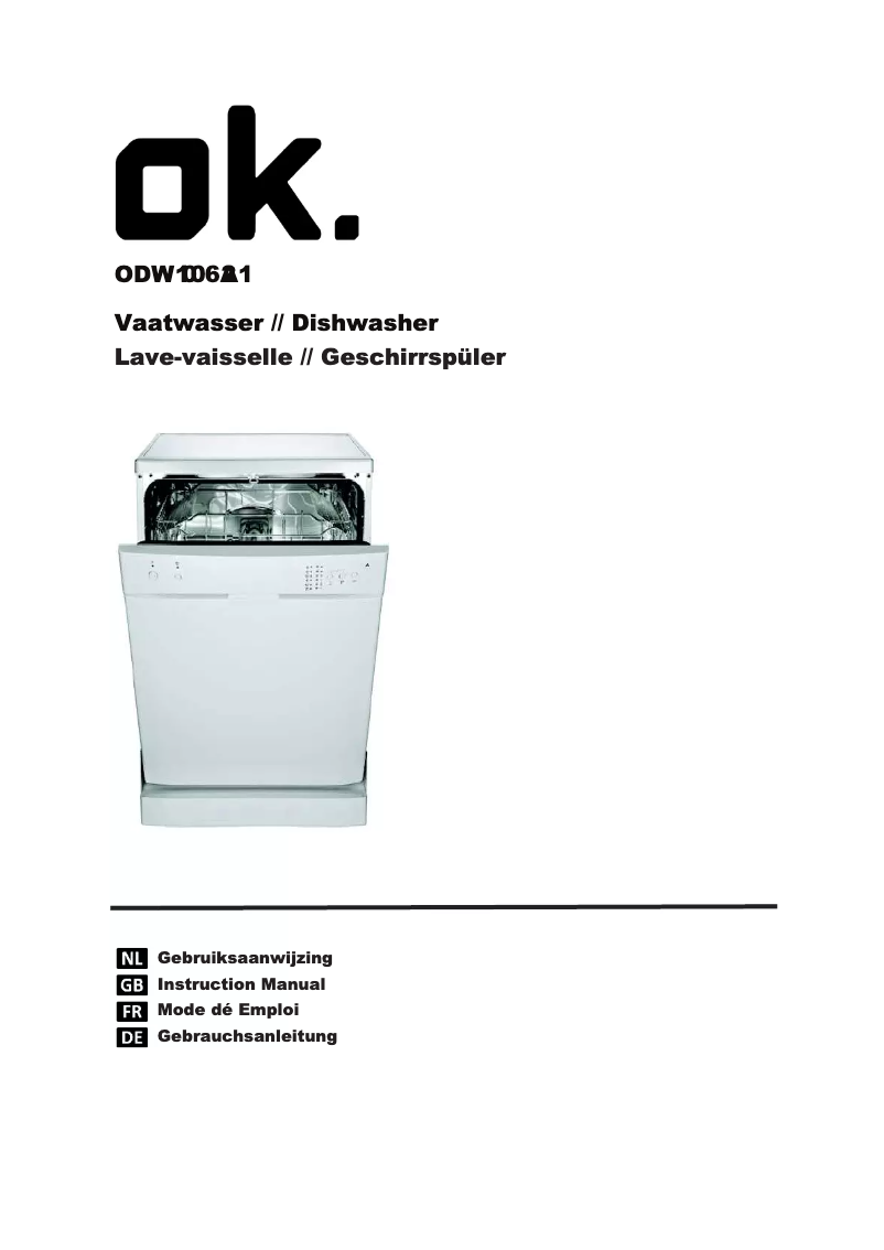 Image de la première page du manuel de l'appareil ODW 10026 A1