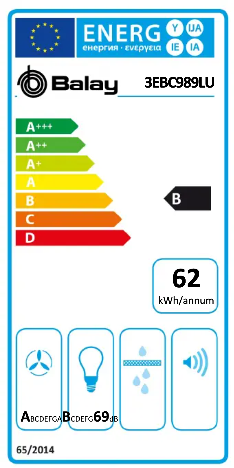 Page n°1 - Label énergétique Balay 3EBC989LU