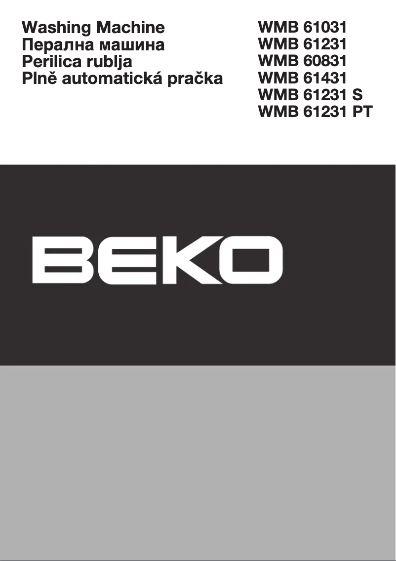 Page 1 de la notice Manuel utilisateur Beko WMB 61231