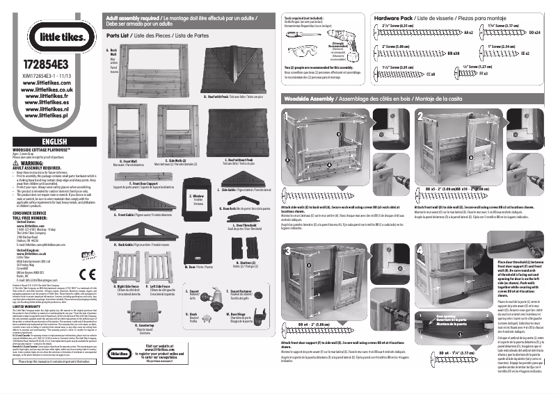 Image de la première page du manuel de l'appareil Woodside Cottage 172854E3
