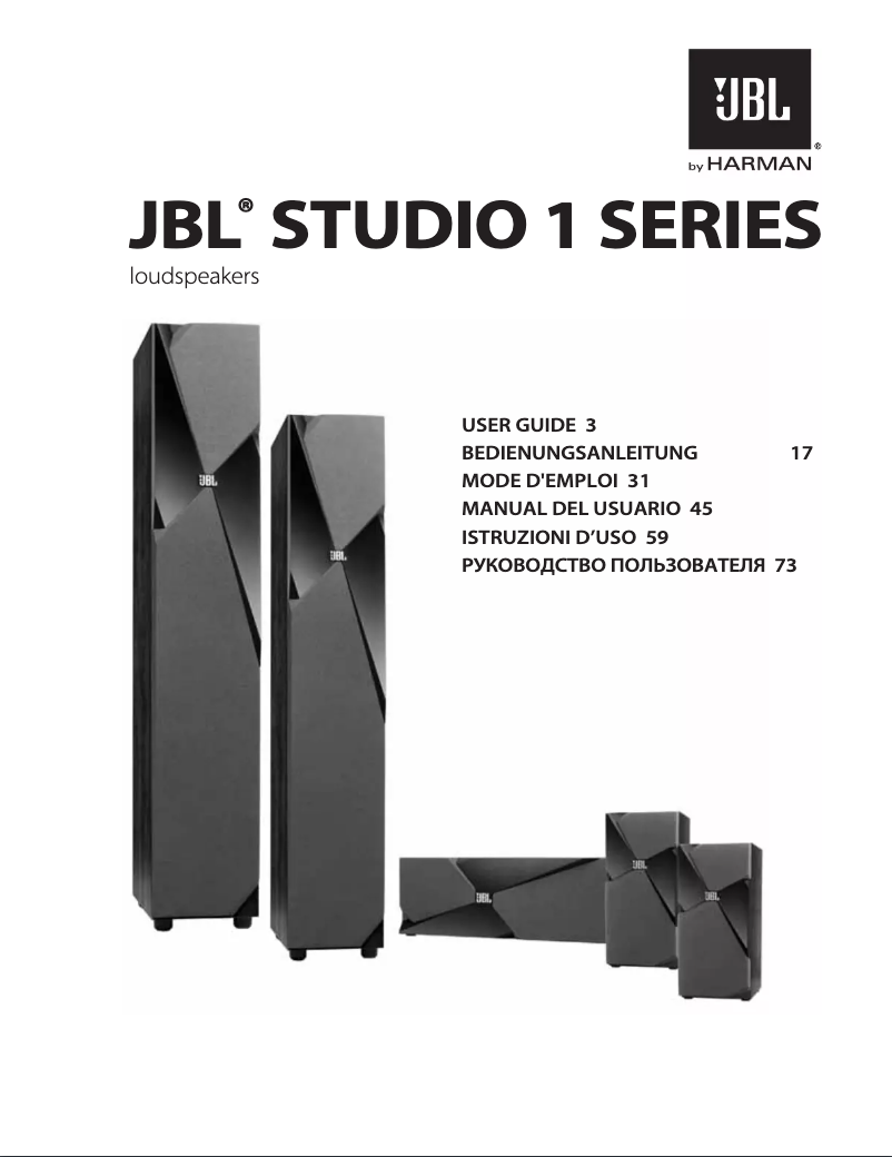 Page 1 de la notice Manuel utilisateur JBL Studio 190