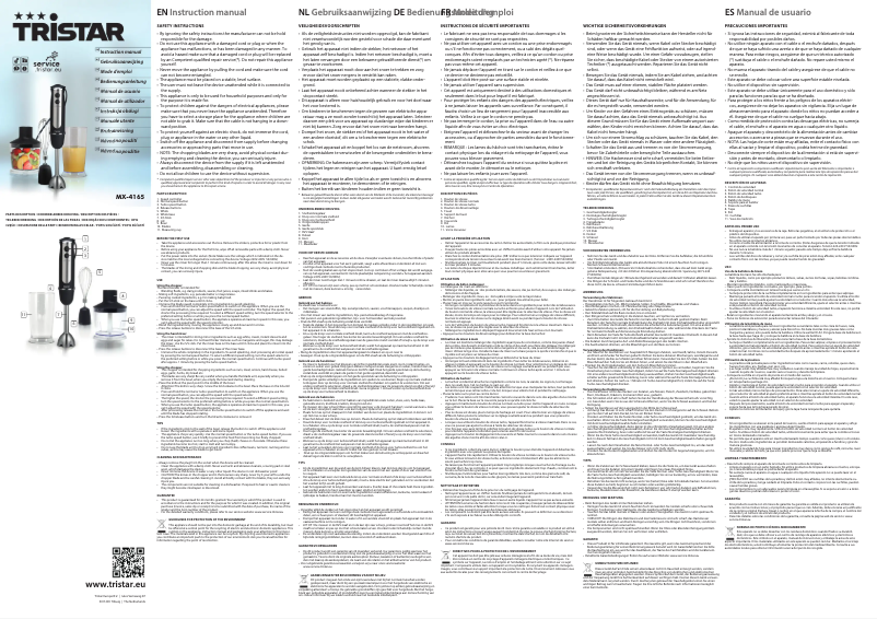 Image de la première page du manuel de l'appareil MX-4165