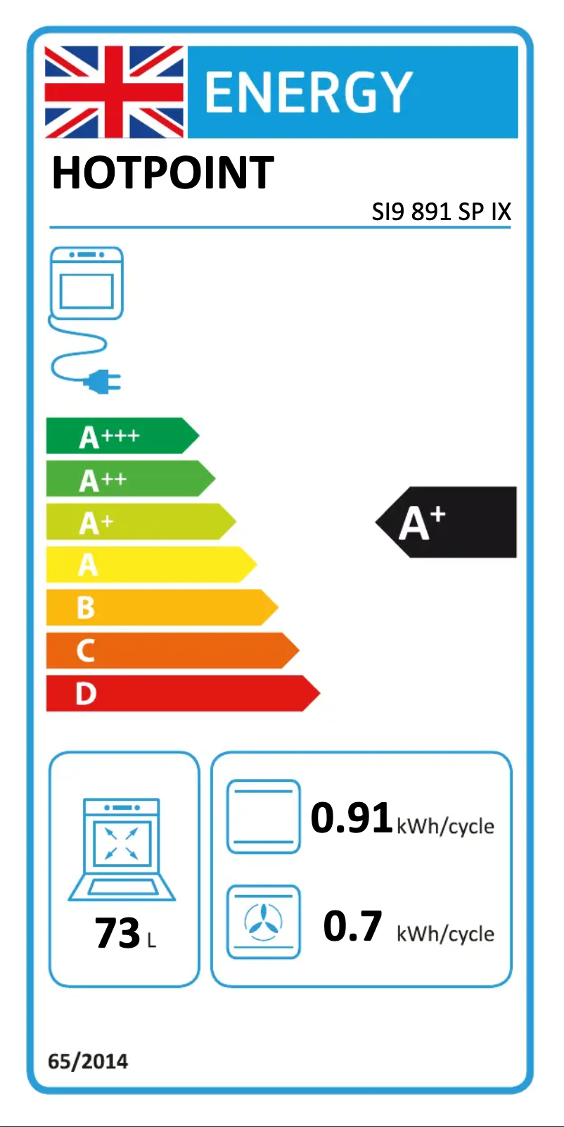 Page n°1 - Label énergétique Hotpoint SI9 891 SP IX