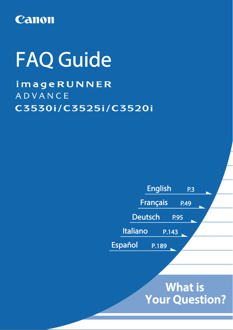 Page n°1 - FAQ Canon imageRUNNER ADVANCE C3530i ES