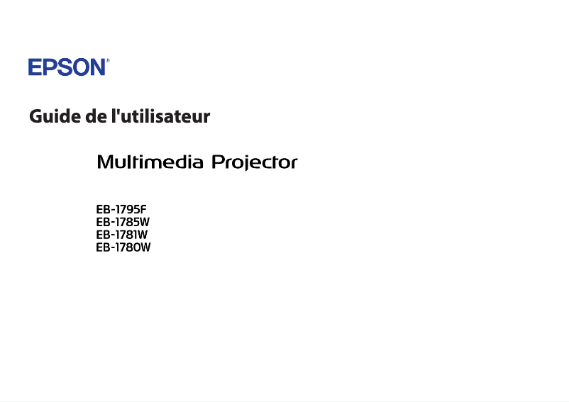 Page 1 de la notice Manuel utilisateur Epson EB-1795F