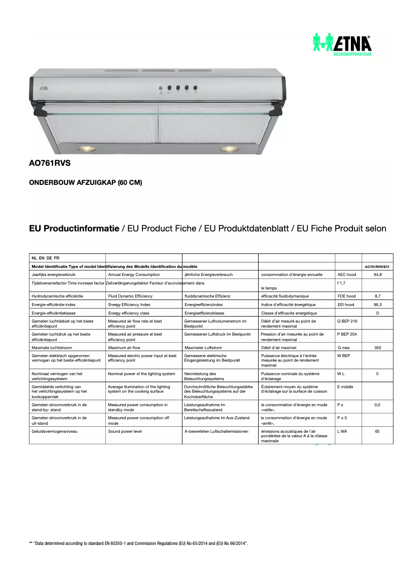 Image de la première page du manuel de l'appareil AO761RVS