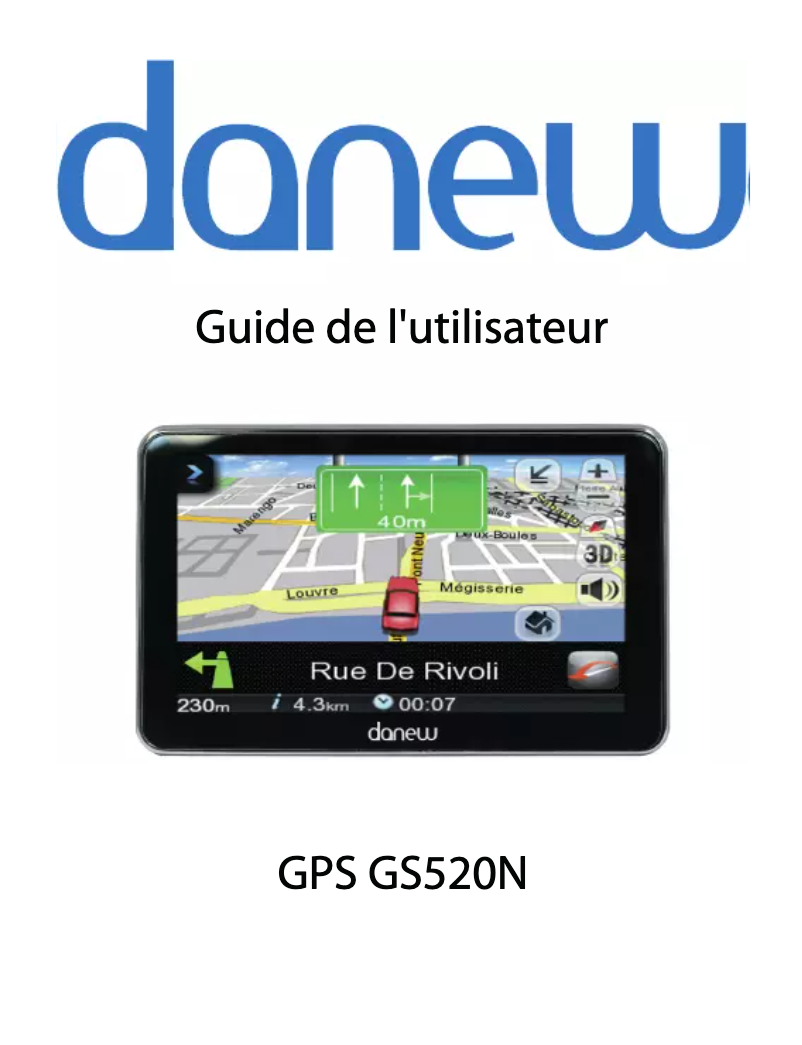 Page 1 de la notice Manuel utilisateur Danew GPS GS520N