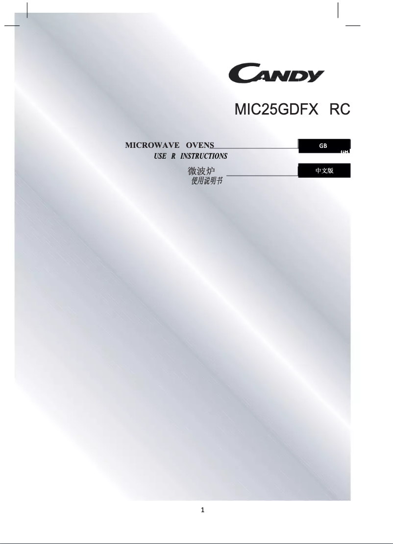 Page 1 de la notice Manuel utilisateur Candy MIC 25GD FX RC
