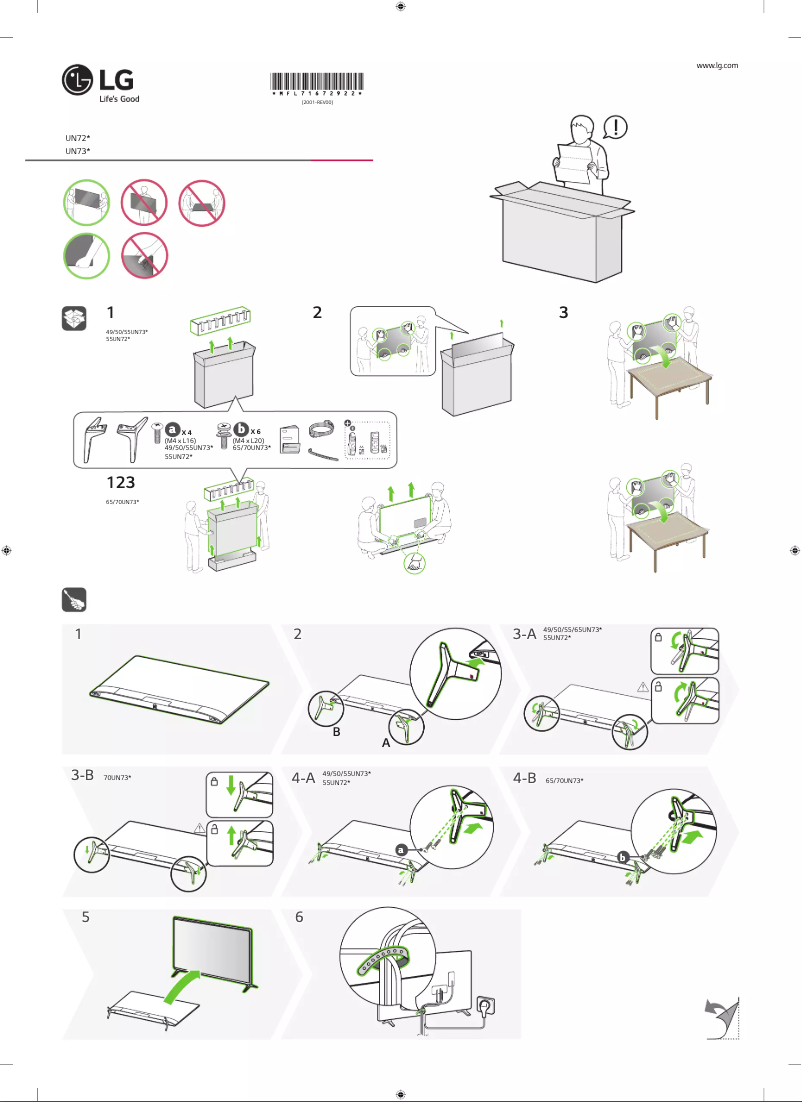 Page 1 de la notice Manuel utilisateur LG 49UN7350PPD
