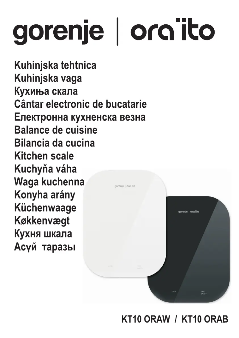 Page 1 of the manual User Manual Gorenje KT10ORAITOW