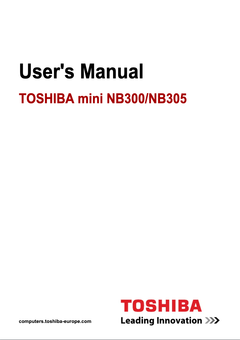 Page n°1 - Manuel utilisateur Toshiba Mini NB305