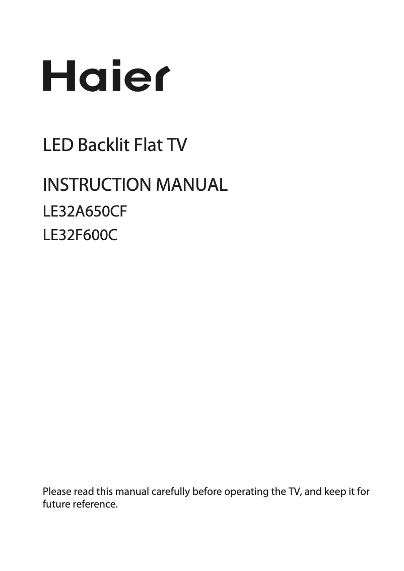 Page 1 de la notice Manuel utilisateur Haier LE32A650CF