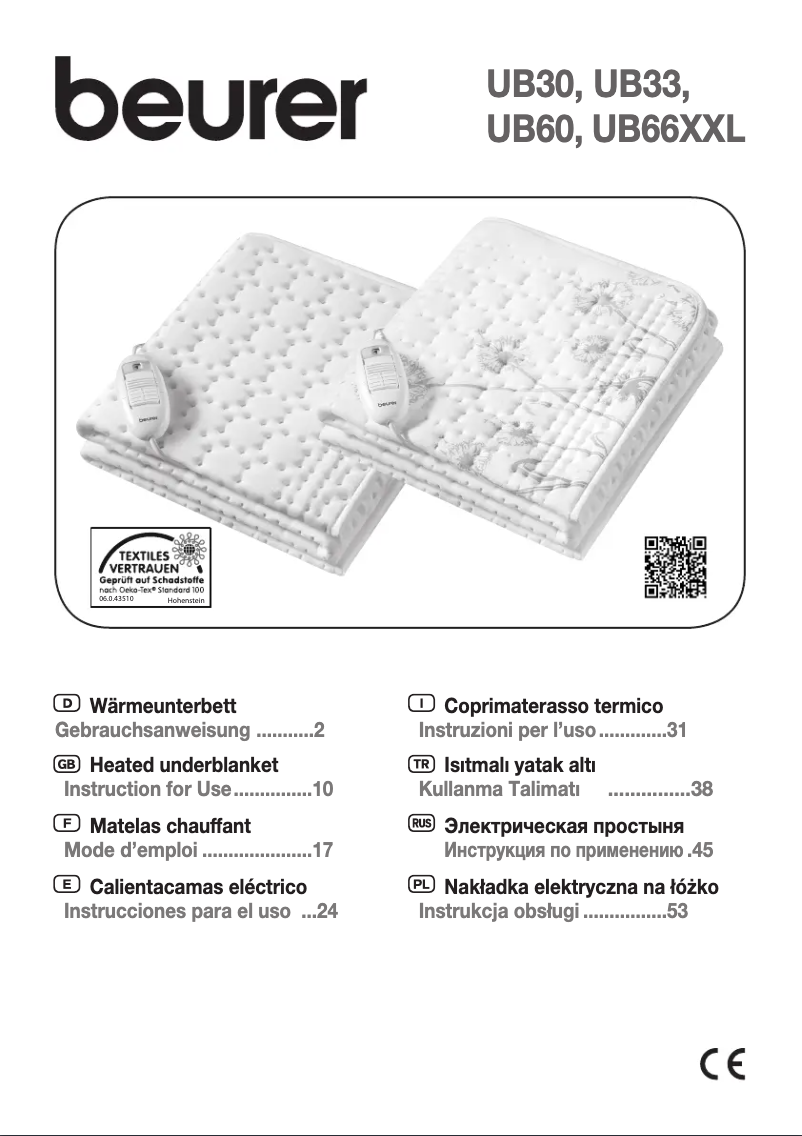 Page n°1 - Manuel utilisateur Beurer UB30