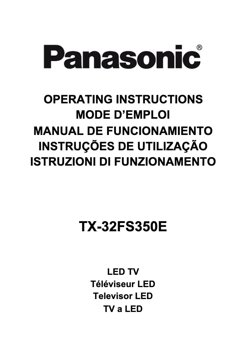 Page 1 de la notice Manuel utilisateur Panasonic Viera TX-32FS350E