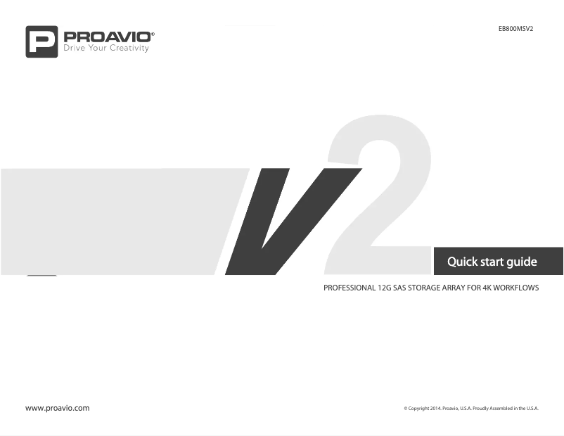 Page n°1 - Manuel utilisateur Proavio EB800MSV2