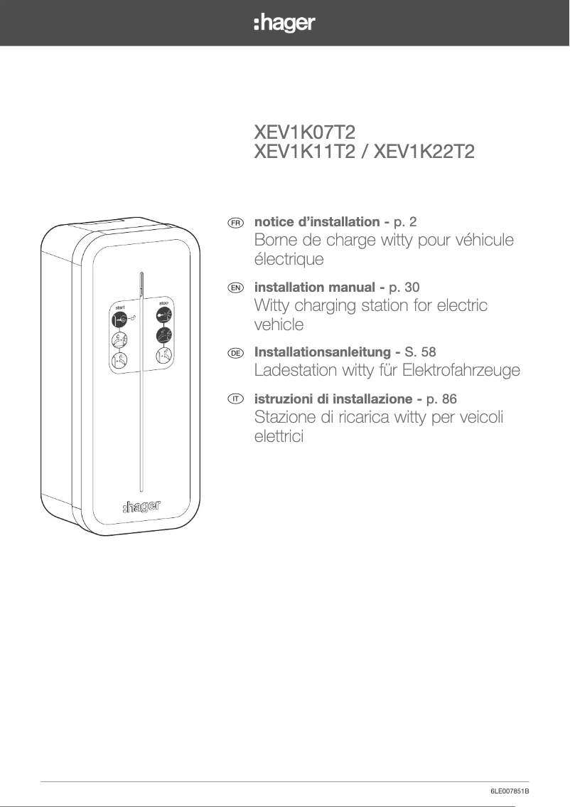 Image de la première page du manuel de l'appareil XEV1K11T2