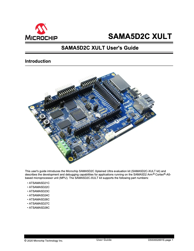 Page 1 de la notice Manuel utilisateur Microchip ATSAMA5D26