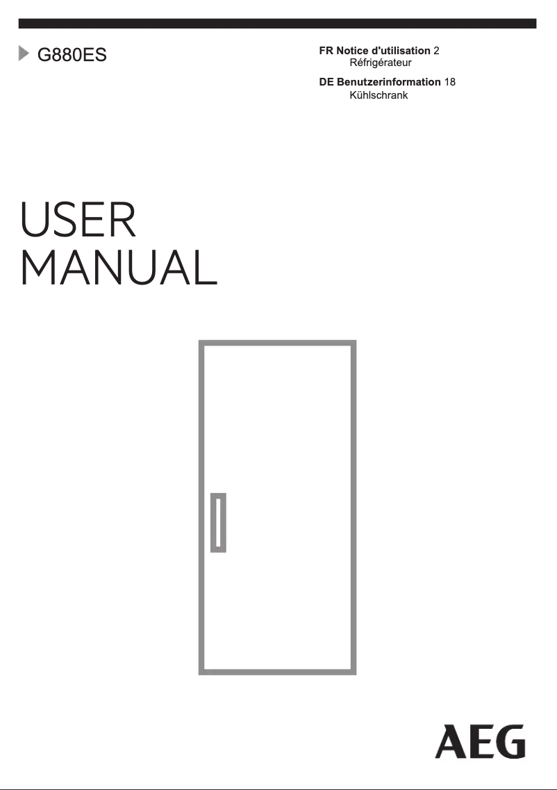 Page 1 de la notice Manuel utilisateur AEG G880ES