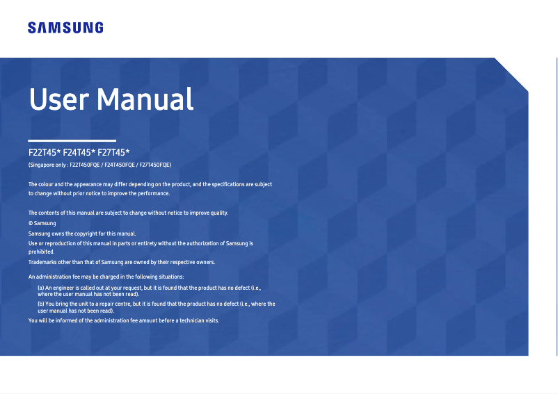 Page n°1 - Manuel utilisateur Samsung LF27T450FQEXXY