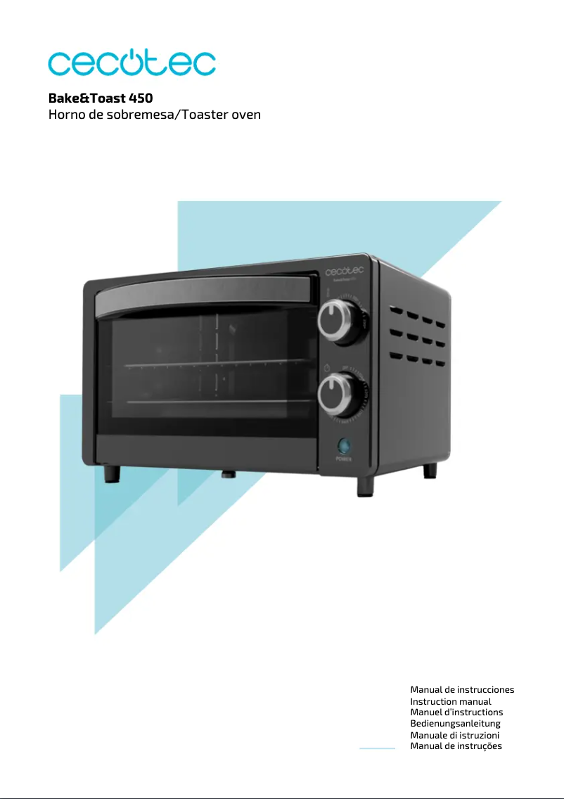 Page 1 de la notice Manuel utilisateur Cecotec Bake&Toast 450