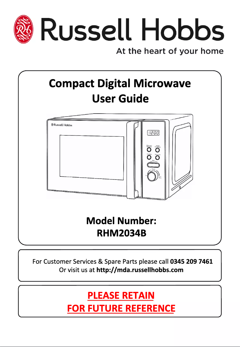 Page 1 de la notice Manuel utilisateur Russell Hobbs RHM2034B