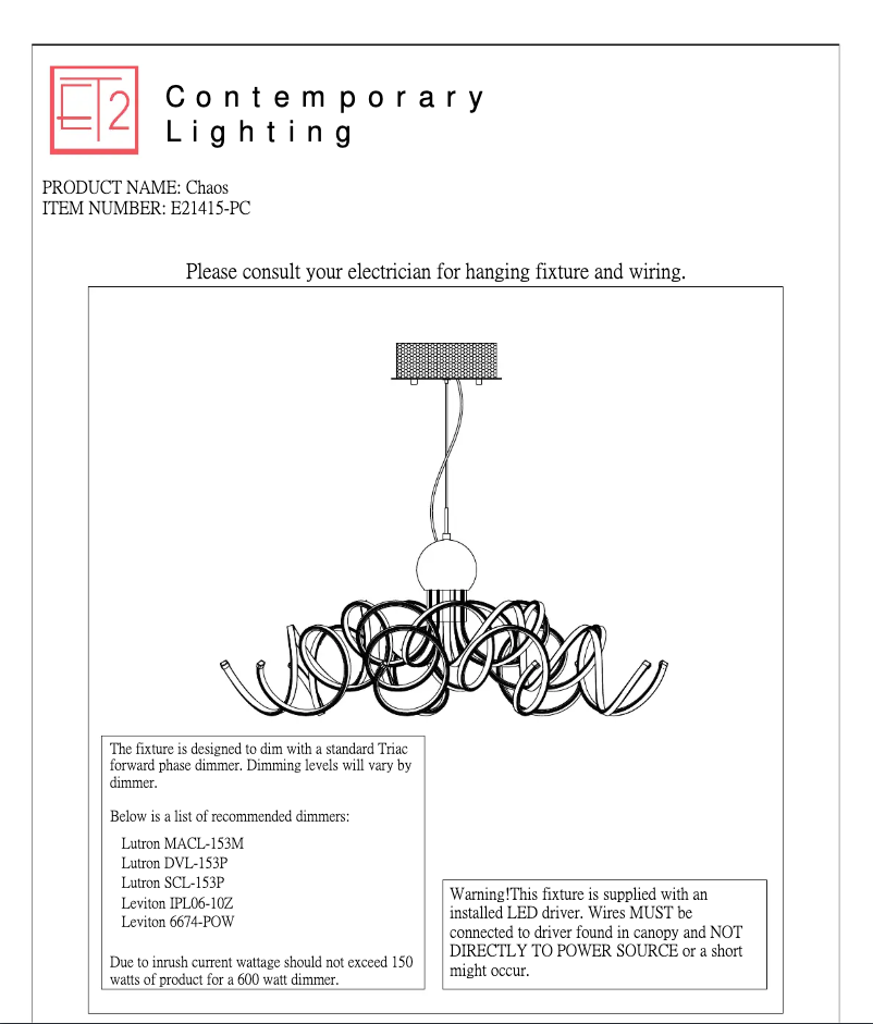 Page n°1 - Manuel utilisateur ET2 Chaos E21415-PC